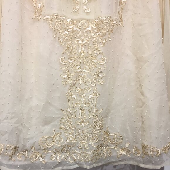 VINTAGE ILE EMBROIDERED EMBELLISHED SILK BLOUSES SIZE 2XL - Picture 9 of 10